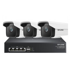 TP-LINK H.265監控設備套裝200萬高清夜視室外室內網絡監控攝像頭手機遠程poe供電看店寶 刻錄機+3個攝像頭3路套裝